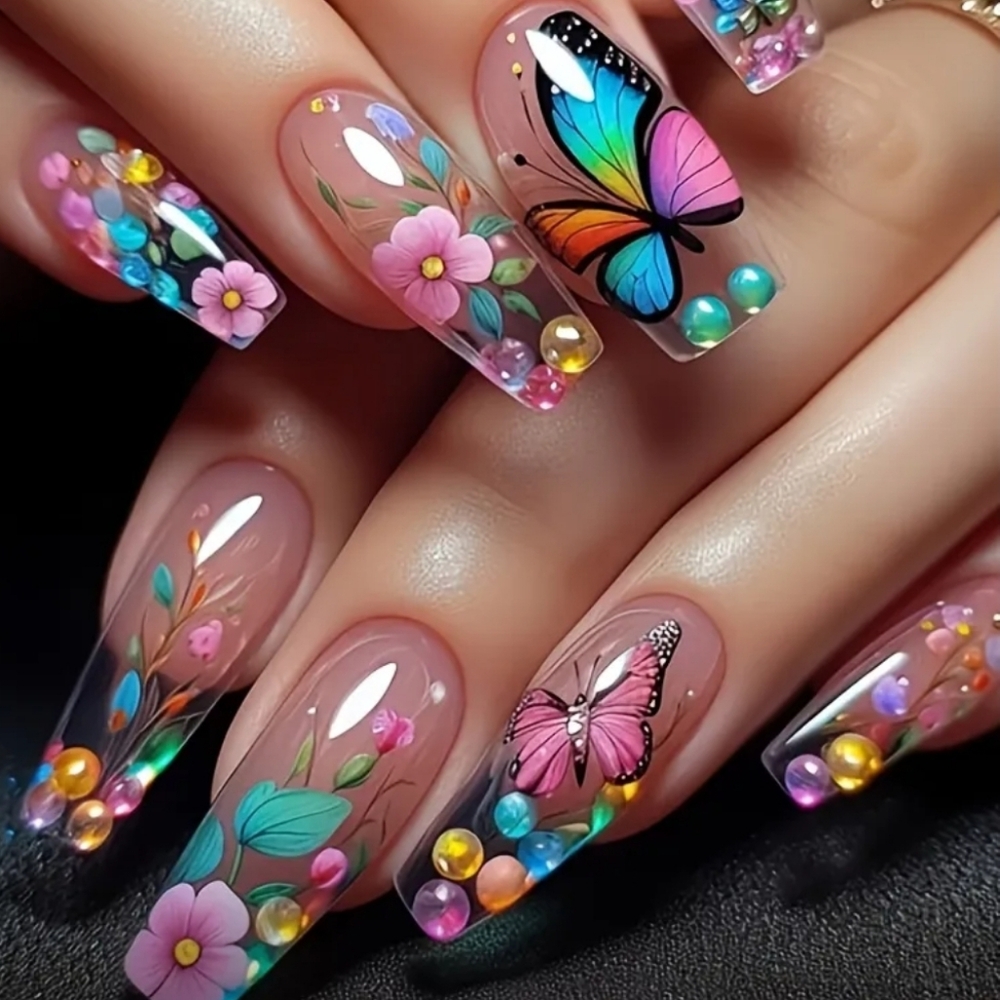 Colorful Press On Nails